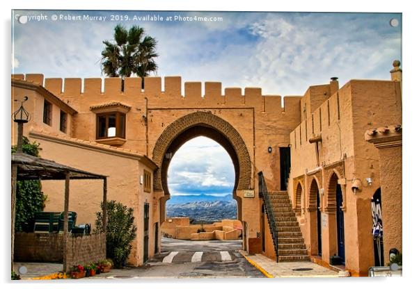 Moorish archway, Cabrera, Andalucia, Spain. Acrylic by Robert Murray