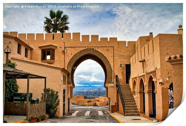 Moorish archway, Cabrera, Andalucia, Spain. Print by Robert Murray