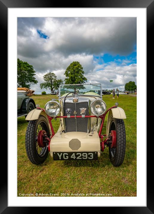 MG Midget Classic Car 1933  Framed Mounted Print by Adrian Evans