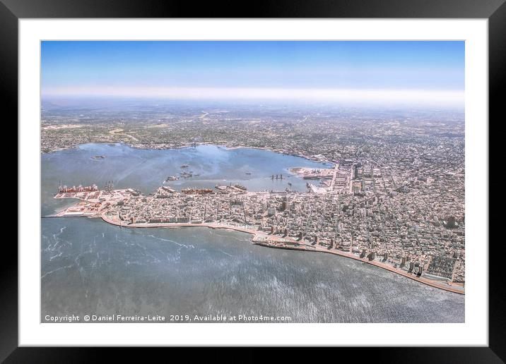 Aerial View of Montevideo from Window Plane Framed Mounted Print by Daniel Ferreira-Leite