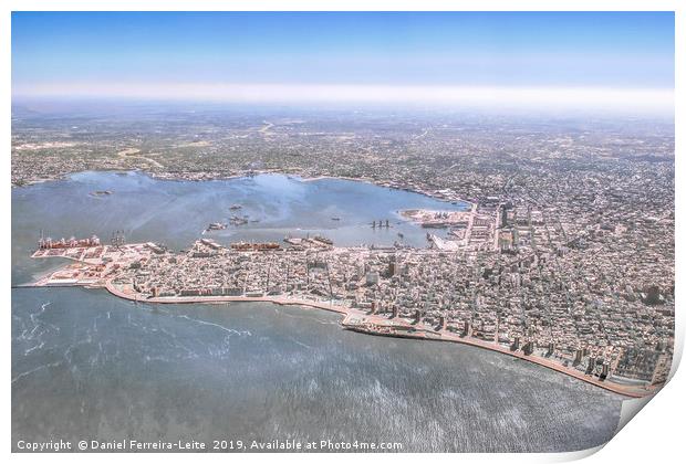 Aerial View of Montevideo from Window Plane Print by Daniel Ferreira-Leite
