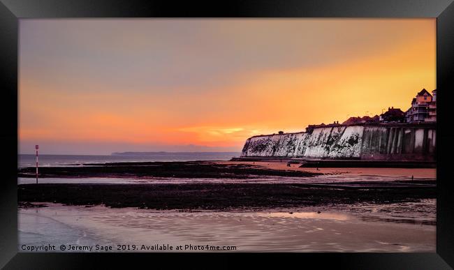 Stormy Sunset at Broadstairs Beach Framed Print by Jeremy Sage