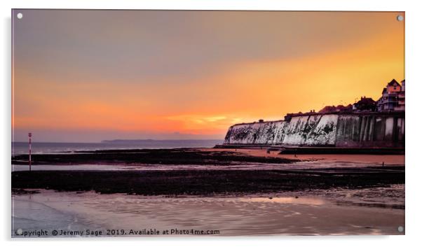 Stormy Sunset at Broadstairs Beach Acrylic by Jeremy Sage