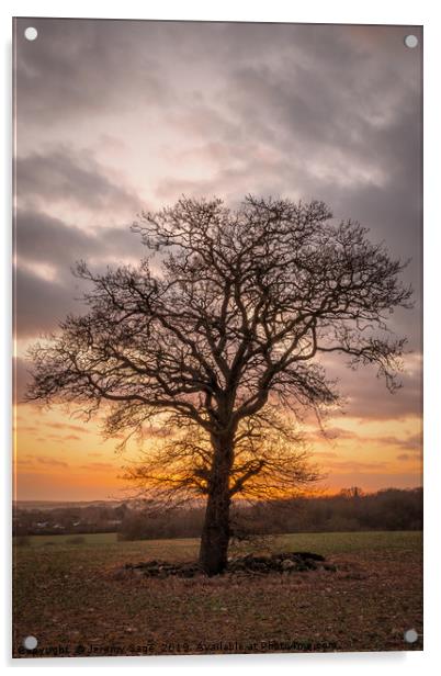 Enchanting Dusk Over Rural Kent Acrylic by Jeremy Sage