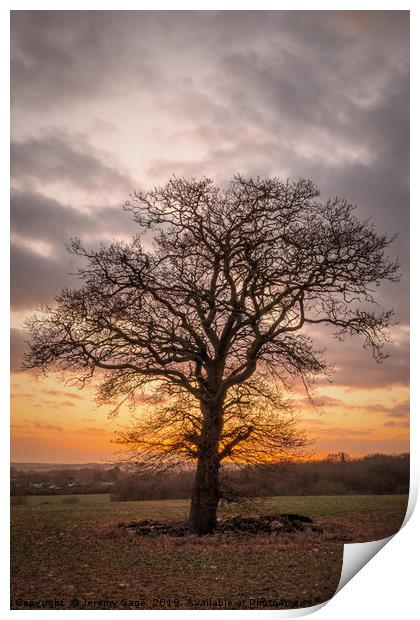 Enchanting Dusk Over Rural Kent Print by Jeremy Sage