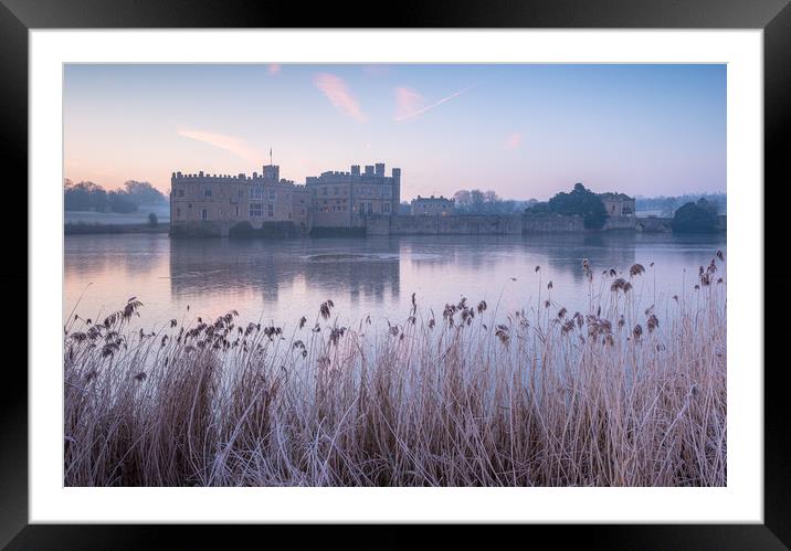 Leeds Castle in the Frost Framed Mounted Print by Stewart Mckeown