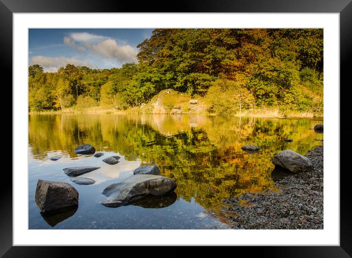 Rydal Shore, Cumbria Framed Mounted Print by Ian Homewood