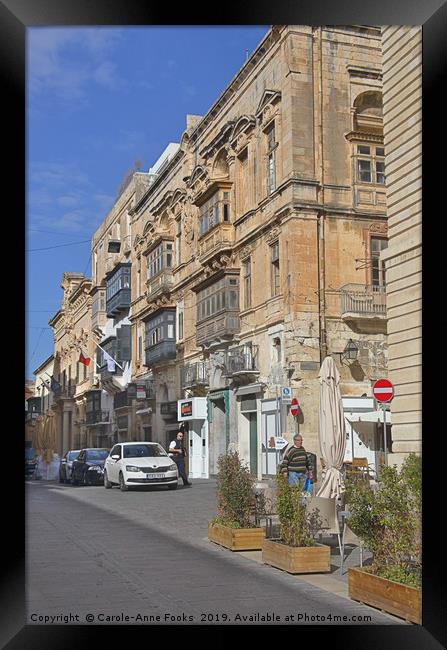 Old Street, Valletta, Malta  Framed Print by Carole-Anne Fooks