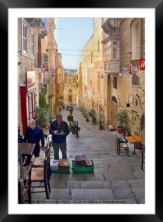 Old Street, Valletta, Malta  Framed Mounted Print by Carole-Anne Fooks