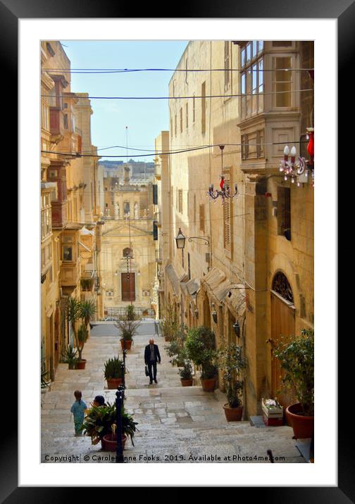Old Street, Valletta, Malta  Framed Mounted Print by Carole-Anne Fooks