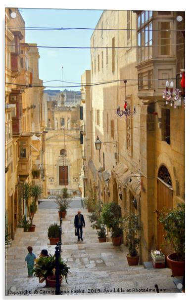 Old Street, Valletta, Malta  Acrylic by Carole-Anne Fooks