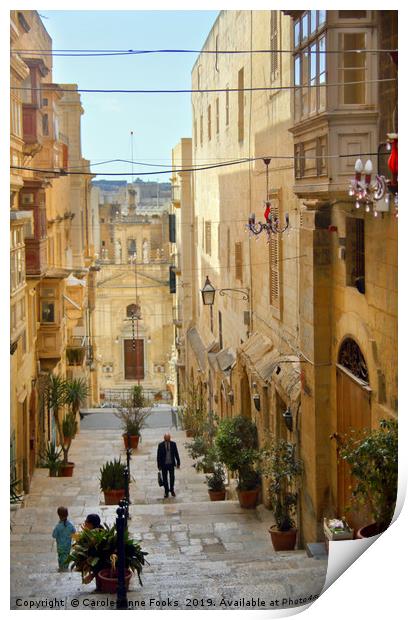 Old Street, Valletta, Malta  Print by Carole-Anne Fooks