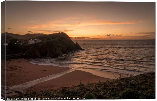 Hope Cove Twylight  Canvas Print by Rob Hawkins