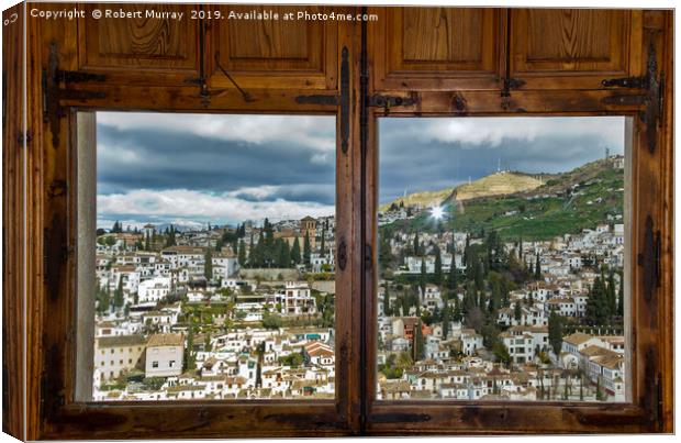 Window on Granada, Spain. Canvas Print by Robert Murray