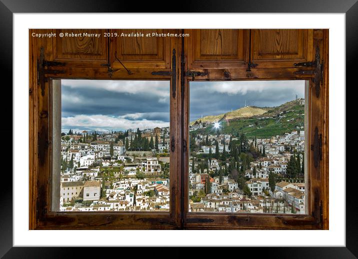 Window on Granada, Spain. Framed Mounted Print by Robert Murray