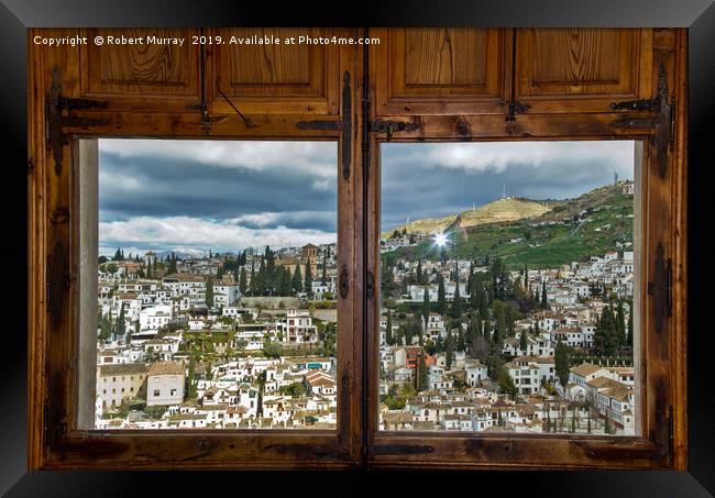 Window on Granada, Spain. Framed Print by Robert Murray