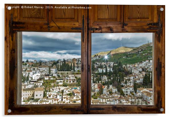 Window on Granada, Spain. Acrylic by Robert Murray
