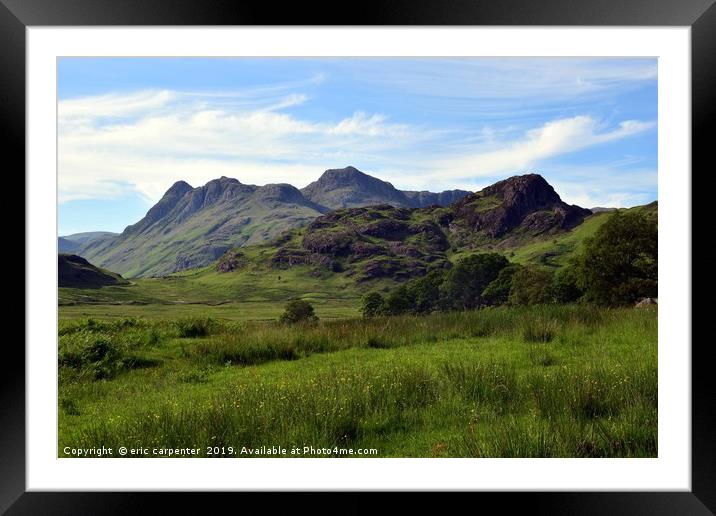 Langdale view Framed Mounted Print by eric carpenter