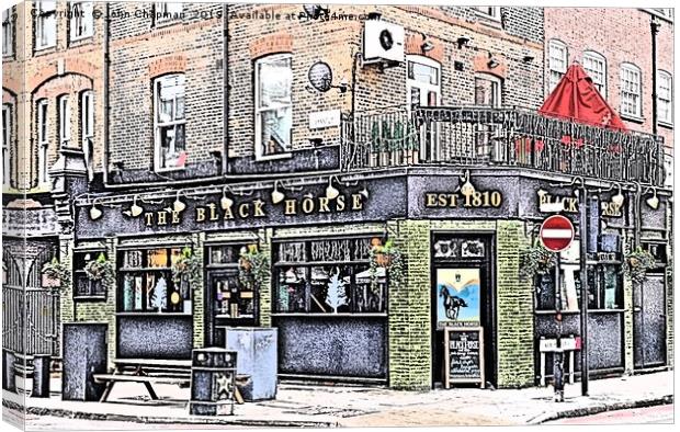 The Black Horse Pub, Leman St, London E1 Canvas Print by John Chapman