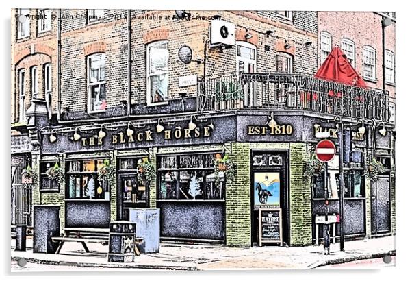 The Black Horse Pub, Leman St, London E1 Acrylic by John Chapman