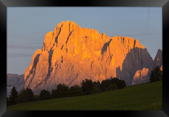 Sunset @ Alpe di Siusi Framed Print by Thomas Schaeffer