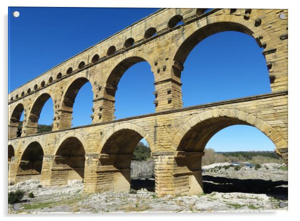 Pont du Gard Acrylic by Mary Lane