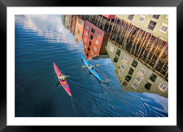 Kayaks Framed Mounted Print by Mary Lane