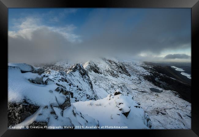 Crib Goch view, Snowdonia Framed Print by Creative Photography Wales