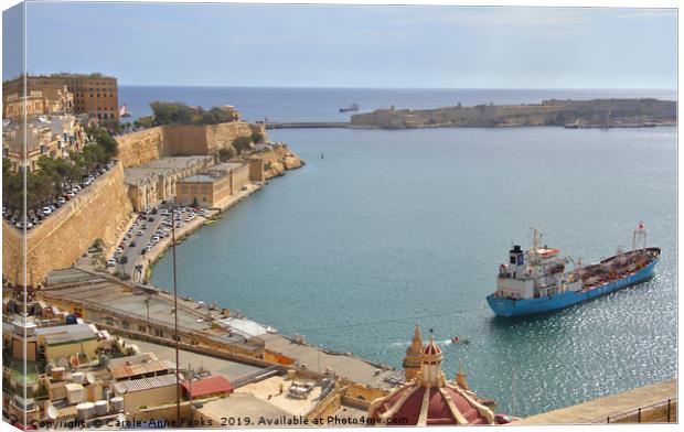 The Grand Harbour, Valletta, Malta  Canvas Print by Carole-Anne Fooks