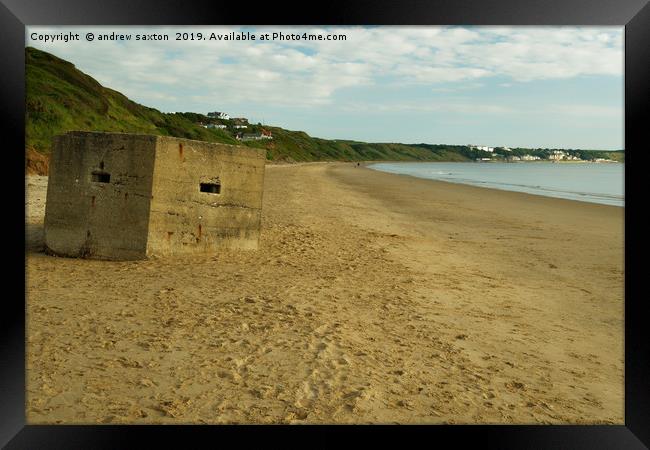 BUNKER OF FILEY Framed Print by andrew saxton