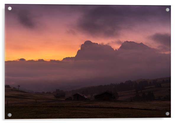 Sunrise @ Alpe di Siusi Acrylic by Thomas Schaeffer
