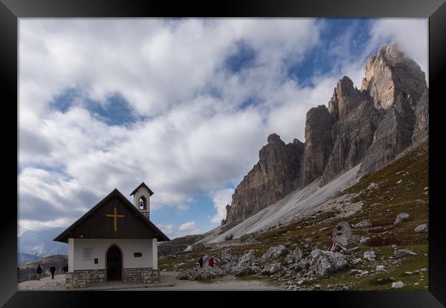 Dolomite chapel Framed Print by Thomas Schaeffer