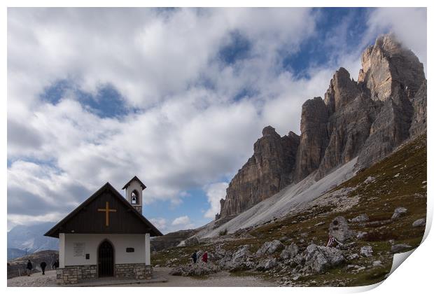 Dolomite chapel Print by Thomas Schaeffer