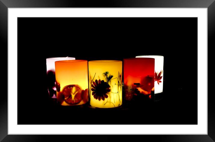 Colourful Christmas Candles Framed Mounted Print by Philip Enticknap