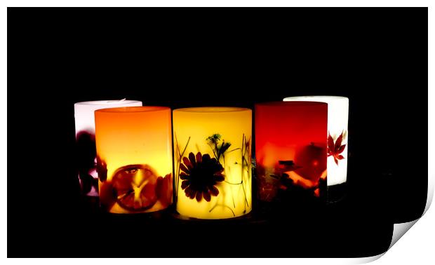 Colourful Christmas Candles Print by Philip Enticknap