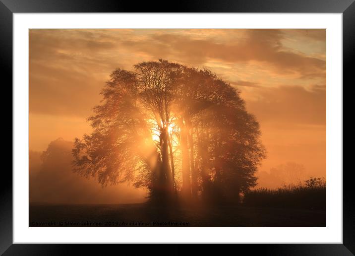 Misty Sunrise Framed Mounted Print by Simon Johnson