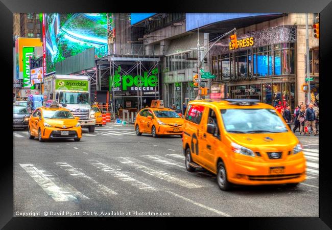 New York Taxis  Framed Print by David Pyatt