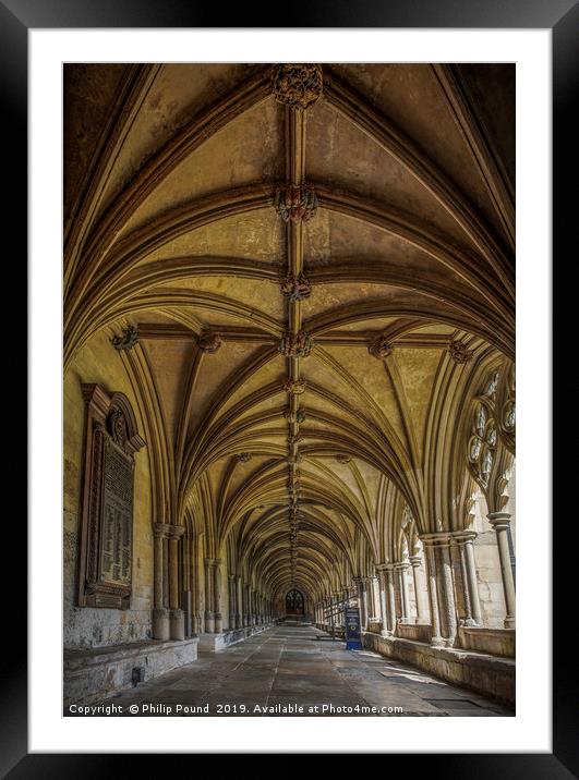 Cloisters at Norwich Cathedral  Framed Mounted Print by Philip Pound