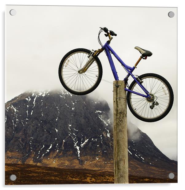 Mountain Biking Glencoe Acrylic by Jacqi Elmslie