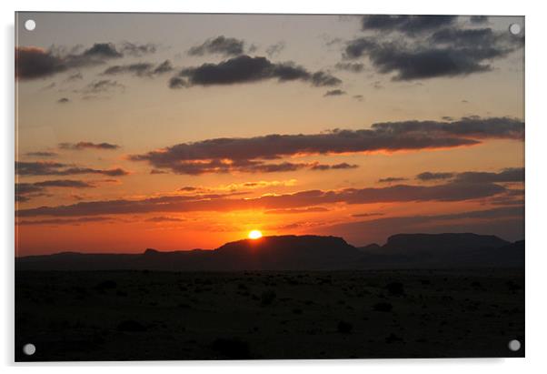 Sunset over Wadi Rum Acrylic by David Gardener