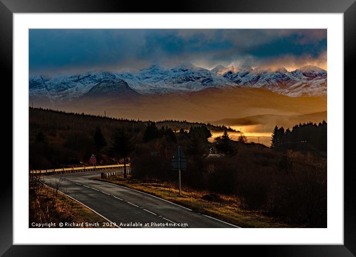The road south from Portree Framed Mounted Print by Richard Smith