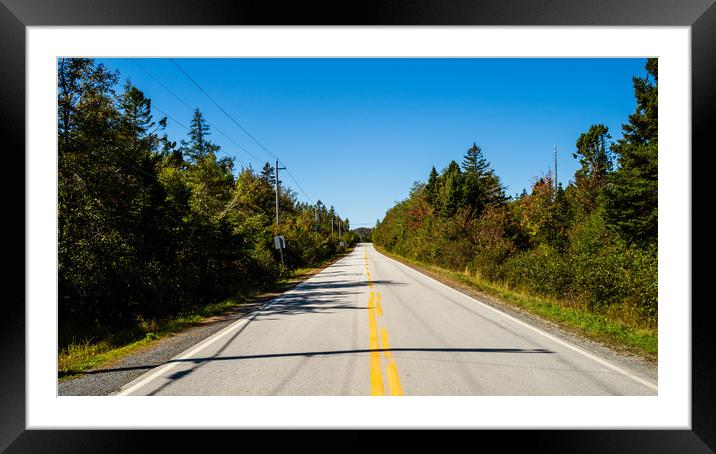 Quiet Highway, Nova Scotia, Canada Framed Mounted Print by Mark Llewellyn