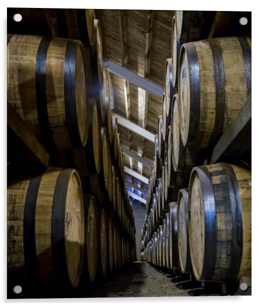 Whisky Barrels Acrylic by Mark Fraser