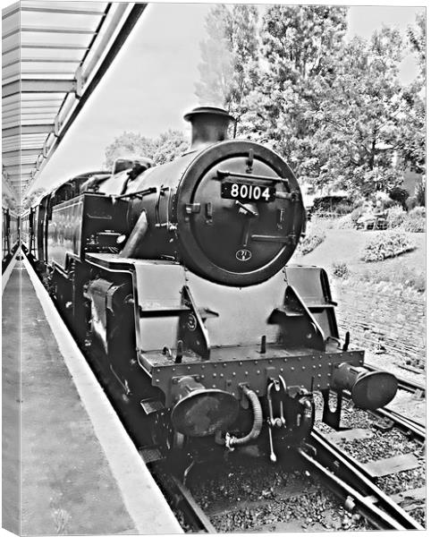 Swanage steam train in black and white  Canvas Print by Hayley Jewell