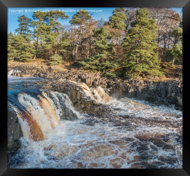 Winter Sun at Low Force Waterfall (1) Framed Print by Richard Laidler