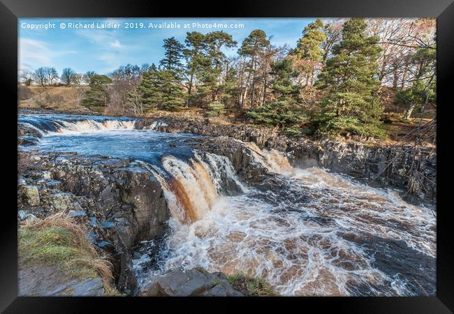 Winter Sun at Low Force Waterfall (2) Framed Print by Richard Laidler