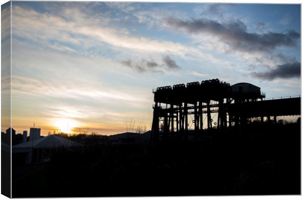 Anderton Boat Lift near Northwich at sunset Canvas Print by Andy Heap