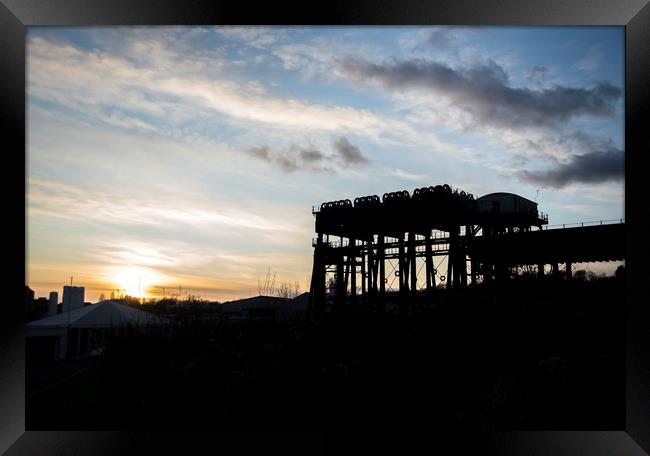 Anderton Boat Lift near Northwich at sunset Framed Print by Andy Heap