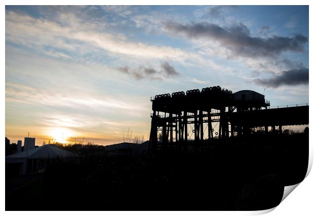 Anderton Boat Lift near Northwich at sunset Print by Andy Heap