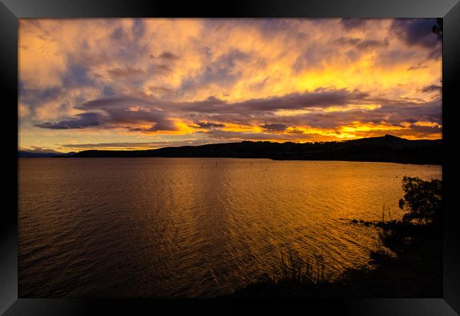 Lake Taupo Sunset Framed Print by Ian Homewood
